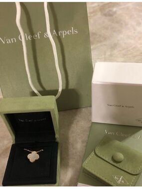 Van Cleef & Arpels White Mother of Pearl Alhambra Necklace